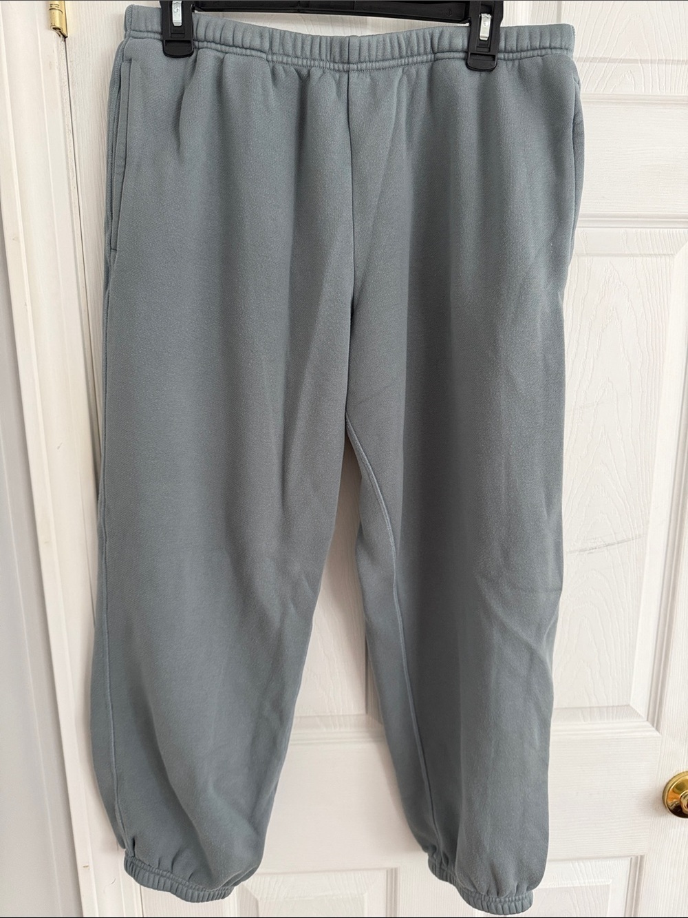 Women’s Gray/green Elastic-Waist Fleece Pants